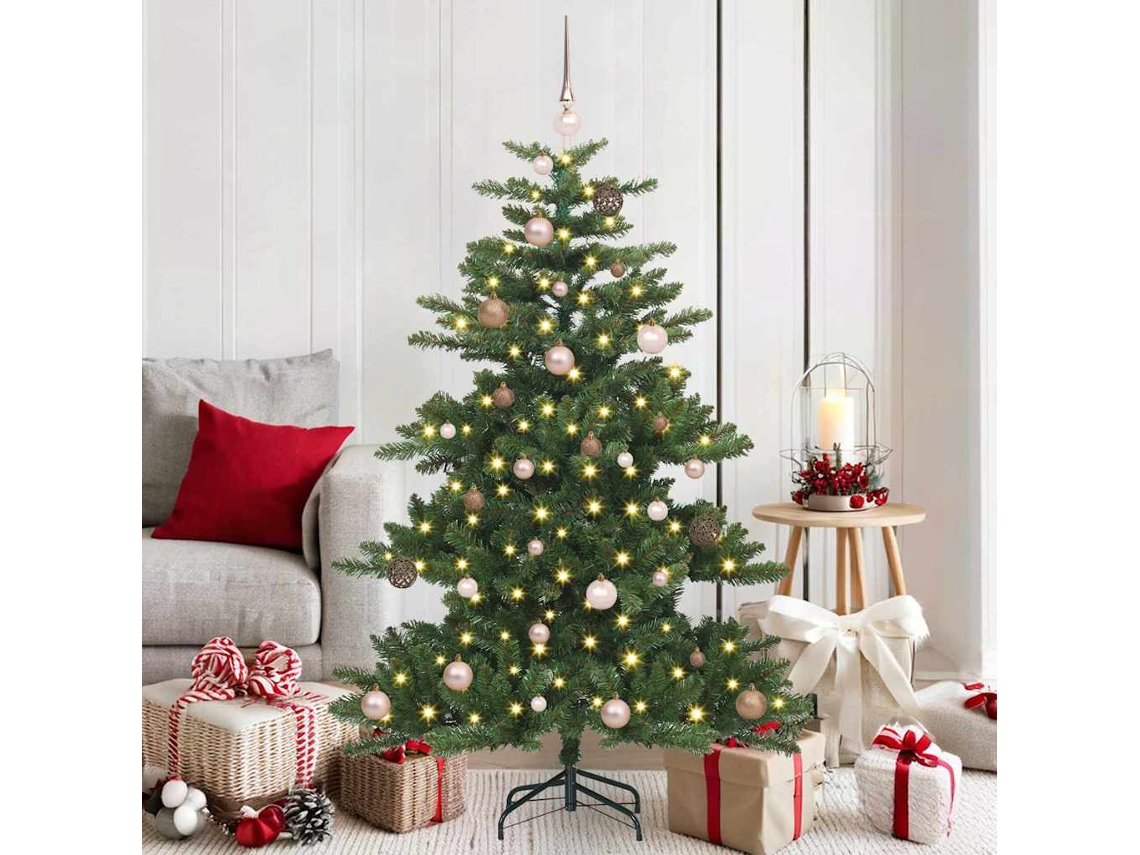 Vidaxl Árvore De Natal Articulada Artificial Verde 150 Cm Pvc E Aço