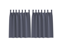 Maison Exclusive - Cortinas Blackout Com Argolas 2 Pcs Antracite 140 X 140 Cm