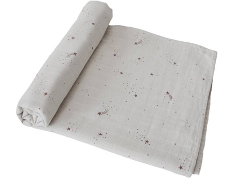 Musselina  Estrelinhas Branca (120 x 120 cm)