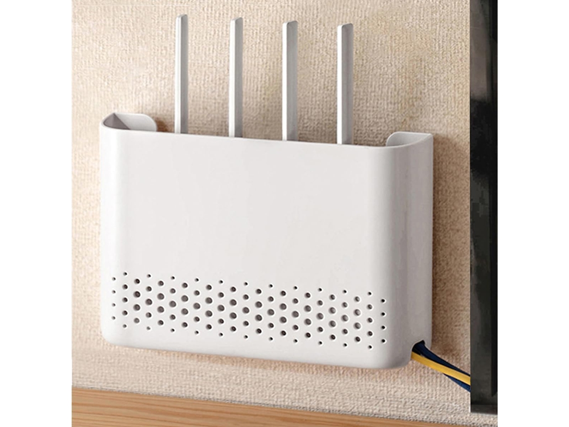 Prateleira Flutuante 30x6x22cm P/ Router e Cabos na Parede ZYBLSSBB