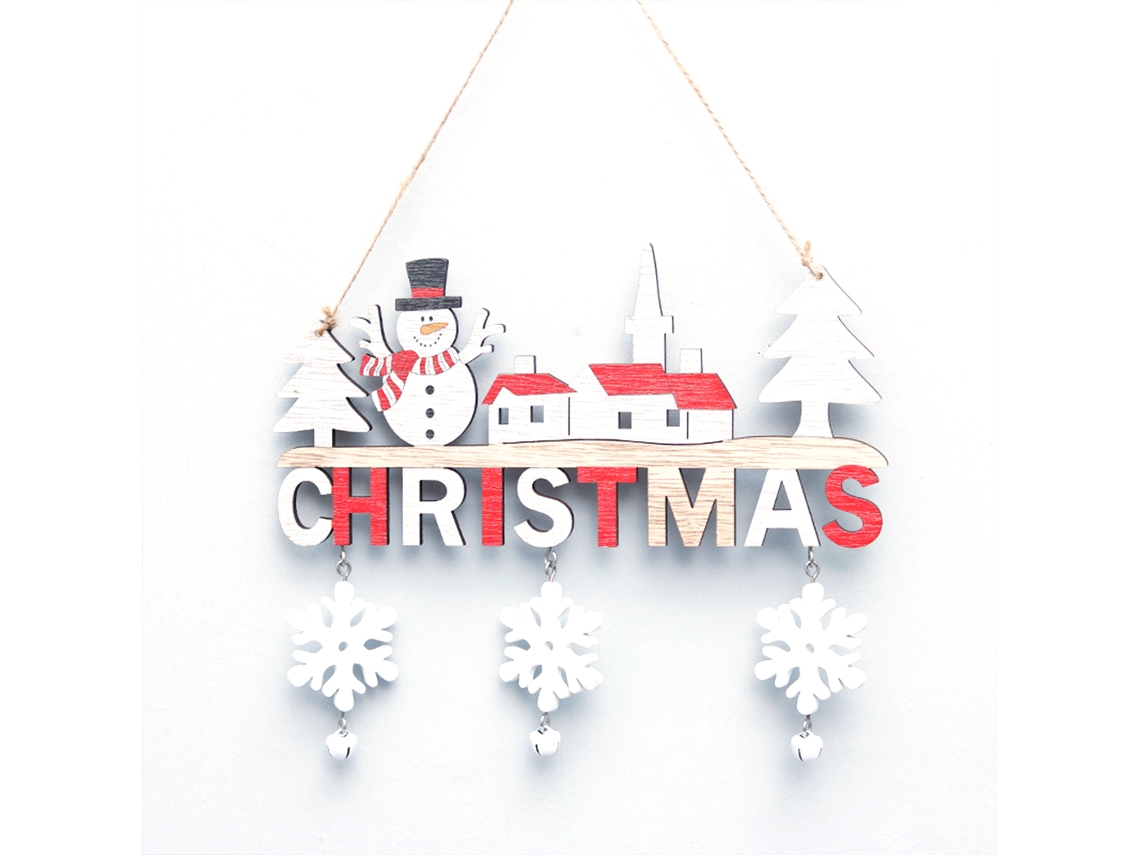 Árvore de Natal ZMDECQNA Sinal Festivo Suspensão Ornamento Casa Árvore Porta Madeira Castanho