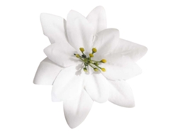 Bola de natal artificial de tecido branco com flor e pó de pintura para decoração festiva LAXISCREED