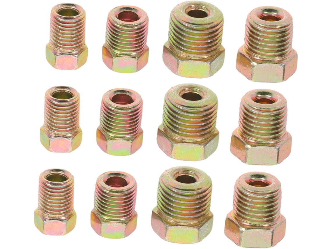 Conjunto de 12 peças de conexões de latão para mangueiras de freio de carro e conectores reforçados.