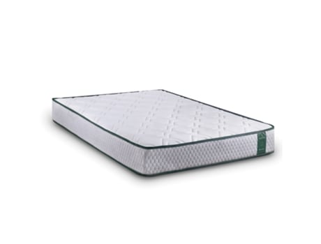 Cama de Solteiro Firmeza Média Alta Reversível Respirável DREAMNITE Tecido Branco (200x200cm)