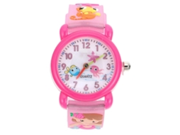 Relógio Infantil À Prova D'água Com Desenho De Sereia, 1 Unidade, Pulseira Silicone Confortável.