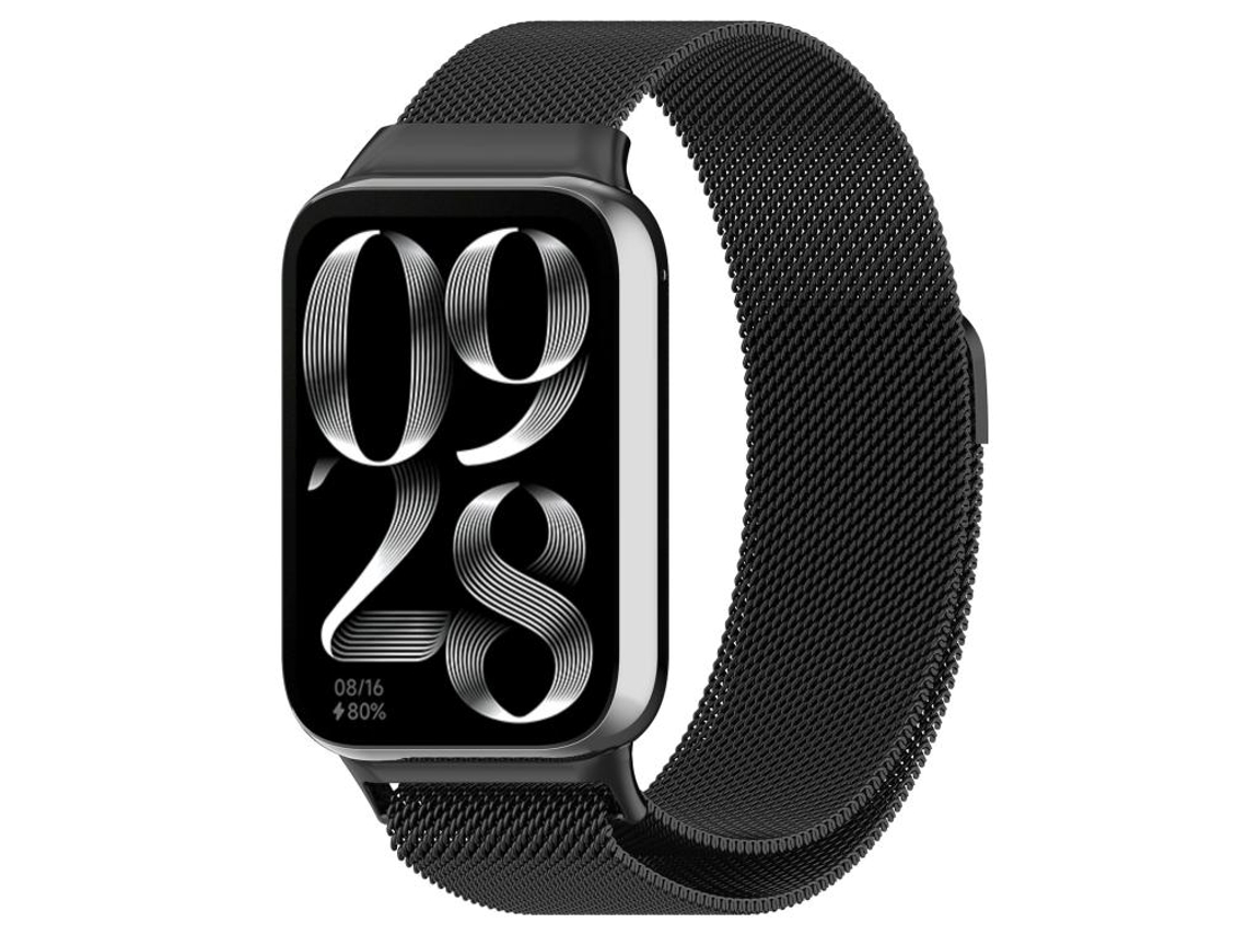 Bracelete para Redmi Watch 6 / 5 / 4 Milan Magnética Malha de Aço Preta XIAOMOYU