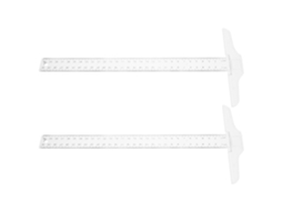 Conjunto de 2 réguas Kichouse Portáteis em formato T, com pés de plástico e marcações nítidas em centímetros. Ideais