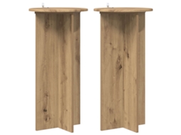 Conjunto 2 Suporte Moderno Para Plantas Vidaxl Castanho Derivados De Madeira (40 X 40 X 80 Cm)