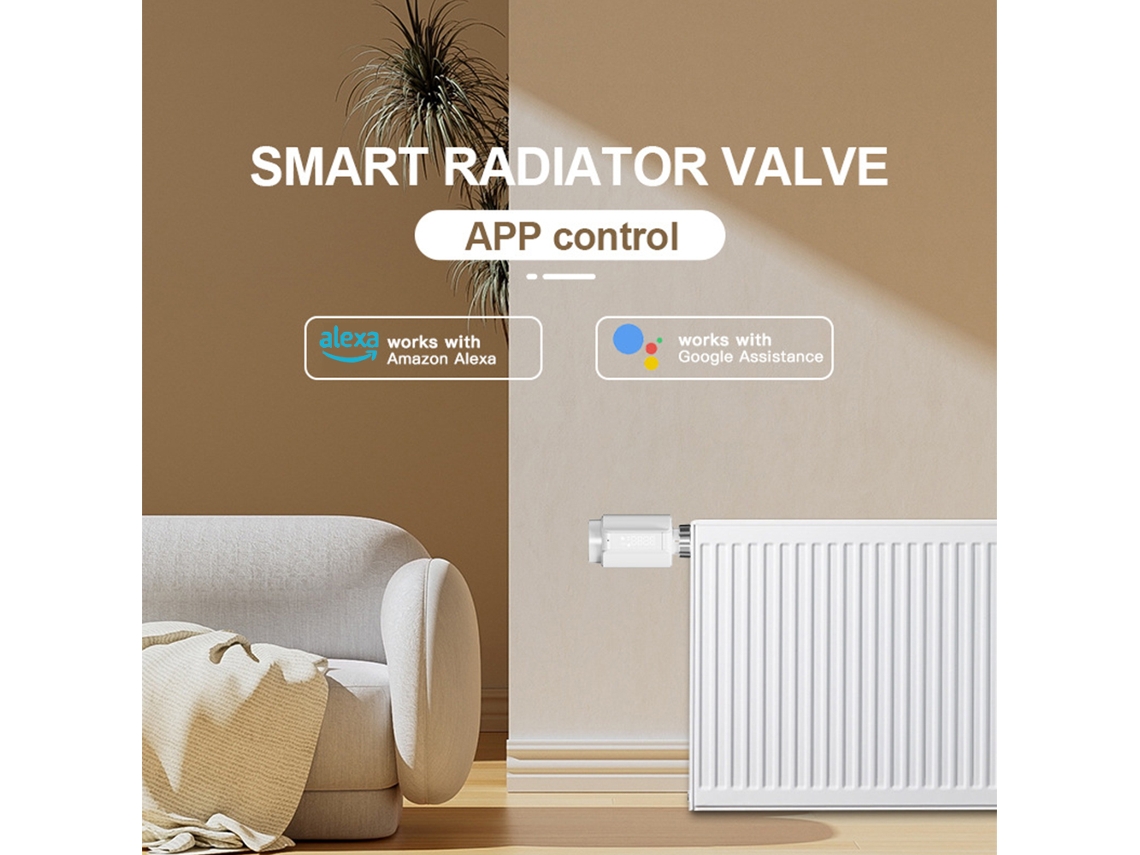 Válvula termostática inteligente para radiador com controle por app móvel, compatível com Alexa, Zigbee S/MARCA