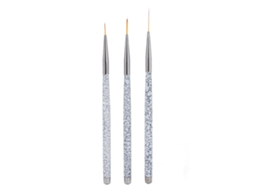 Conjunto De 3 Pincéis Profissionais Para Arte De Unhas Liner Pintura Desenho Ferramentas De Manicure