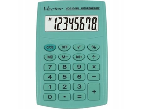 Calculadora de plástico verde Vector Kav Vc 210 Gn
