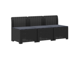 Maison Exclusive - Sofá De Jardim 3 Lugares Com Almofadas Visual Rattan Pp