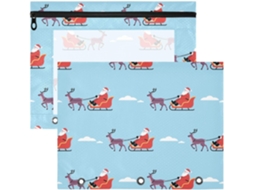 Frmg A2305277a Pasta Papai Noel, Com 3 Bolsos De Argolas, Tamanho A4, Com Fecho, Documentos A2305277a