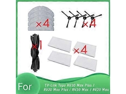 Para Aspirador De Pó Robô Rv20 Max Plus / Tp Link Tapo Rv30 Max Plus / Rv30 Max / Rv20 Max, Escova Principal E Escova Lateral Brilvibera