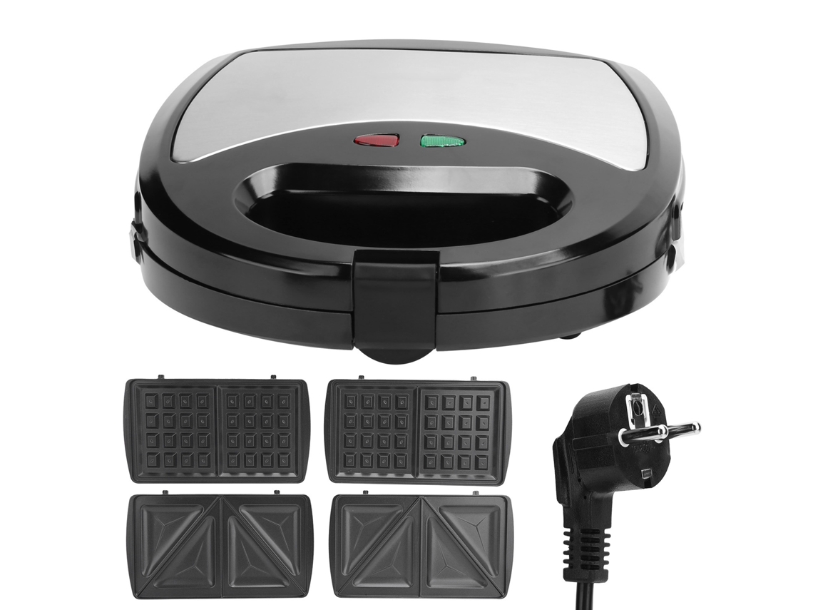 Máquina De Café 3 Em 1 E Sanduíche Waffle Laxiscreed Com Aquecimento Dupla Face 750w Plugue Ue