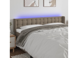 Vidaxl Cabeceira De Cama C/ Luzes Led 203x16x78/88cm Cinza-acastanhado