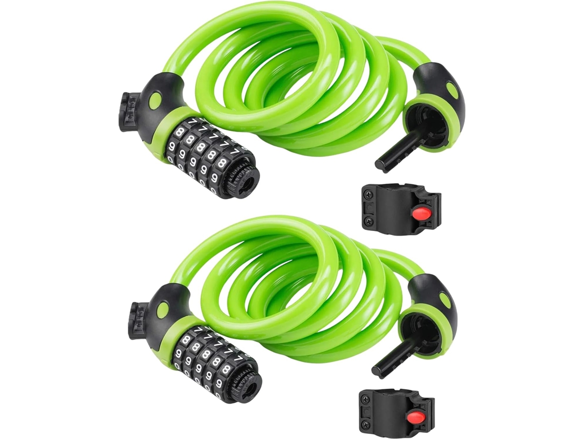 Cadeado De Bicicleta De Alta Segurança Com Combinação De 5 Dígitos Reconfigurável, Trava Espiral Para Cabo, Ideal Para Uso Externo Aquaforge