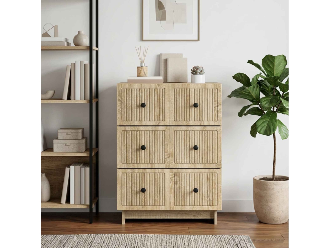 Vidaxl Gabinete De Gavetas Carvalho Sonoma 66 X 34,5 X 90 Cm