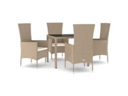 Garden Dining Set, Garden Dining Sets Vidaxl Bege Rattan / Vime (mesa Com 90 Cm De Comprimento)