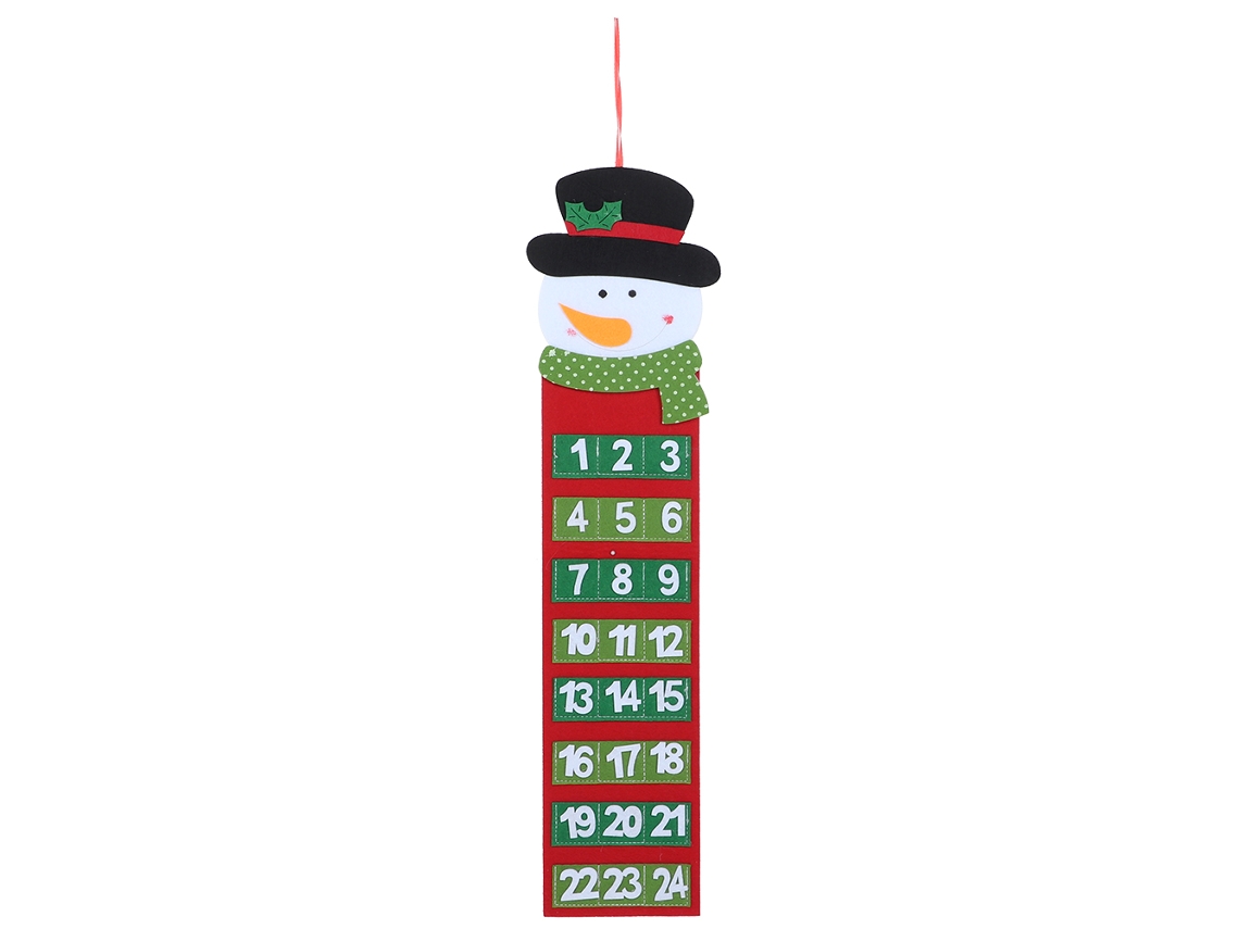 Calendário De Advento Reutilizável Com Boneco De Neve