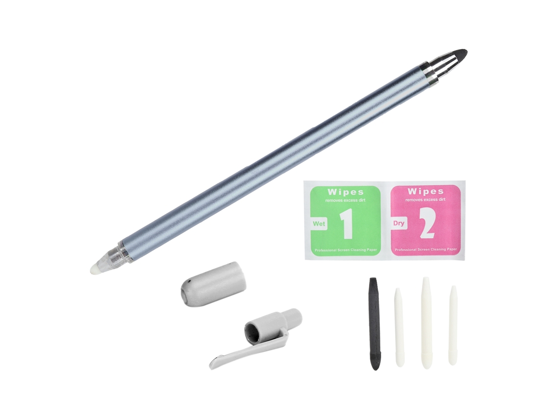 Caneta Estilo Touch Com Duas Pontas, Sem Carregamento, Para Celulares E Tablets, Cor Prata.