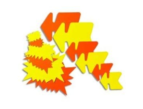 Etiqueta Fluorescente Explodida Agipa Pacote De 50 Etiquetas Para Ponto De Venda Em Papelão Fluorescente 12 X 8 Cm