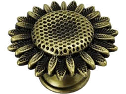 Puxador De Armário Em Liga Zinco Com Girassol Dourado Para Decoração Móveis Quarto Infantil, Puxador De Gaveta Seguro