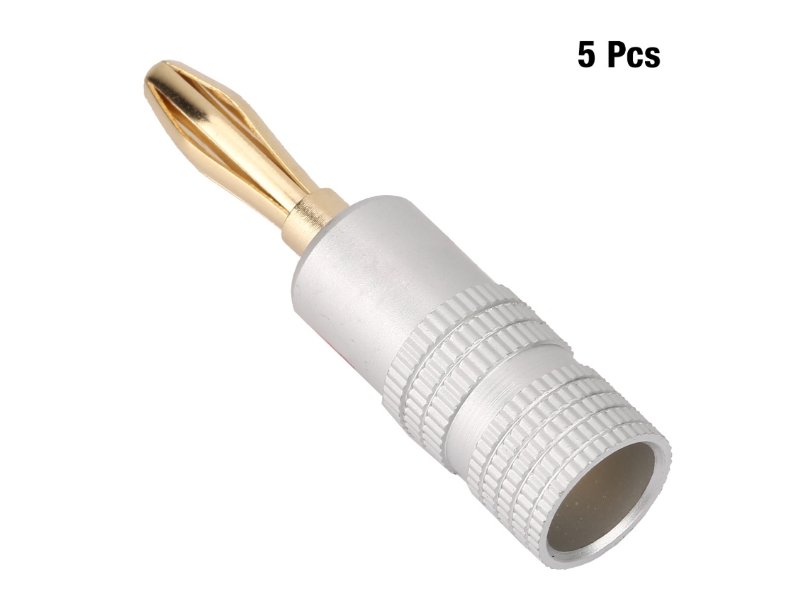 Laxiscreed Conector Banana De Cobre 4mm Banho De Ouro, Compatível Com Equipamentos De Áudio