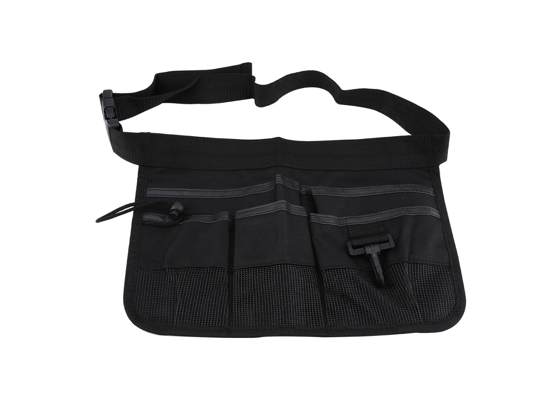 Ferramentas Bolsa para Eletricista com Vários Bolsos e Cinto Ajustável Preto