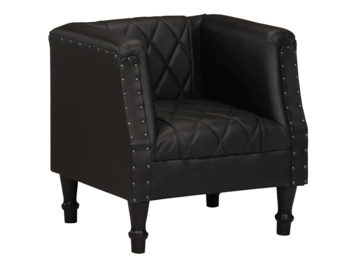 Tub Chair, Tub Chairs Vidaxl Preto Couro