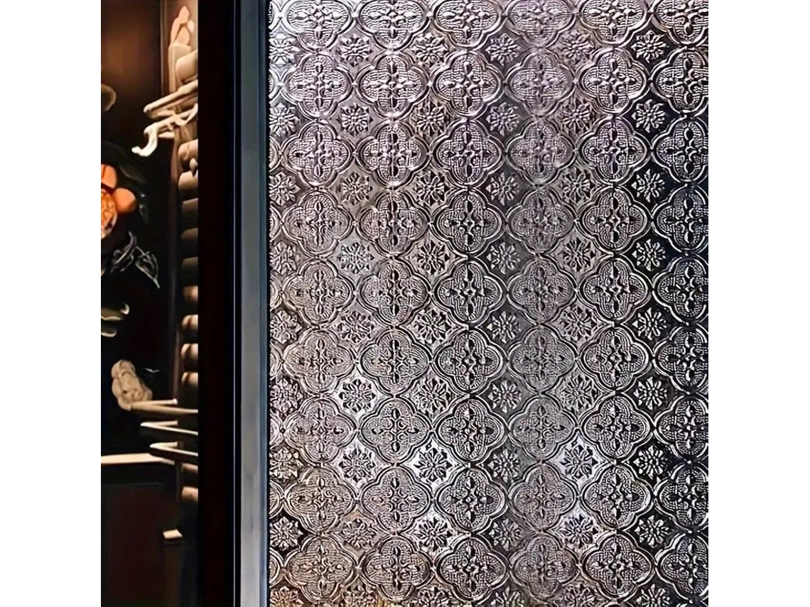 Película Para Janelas Com Padrão Floral 3d Estático Para Fins Decorativos E Isolantes