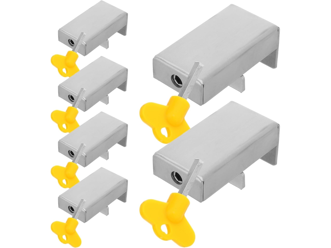 Conjunto De 6 Limitadores Abertura Para Portas Correr, Cor Prata