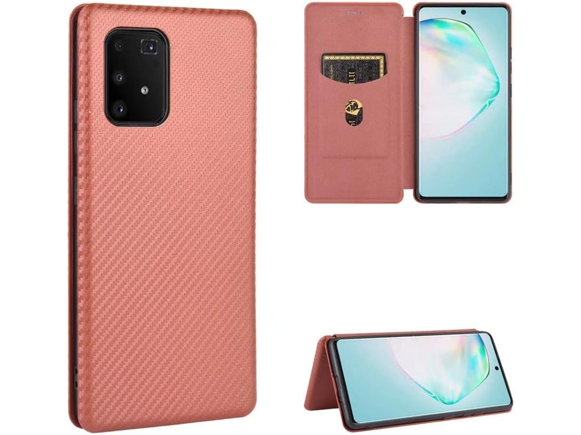Película de Ecrã Fina Fibra Slots para Samsung Galaxy A91 HONGWE. Castanho