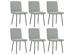 Vidaxl Cadeiras De Jantar 6 Pcs Veludo Cinzento-claro