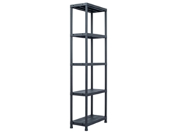Conjunto 1 Storage Shelf, Storage Shelves Vidaxl Preto Plástico (60 X 30 X 180 Cm)
