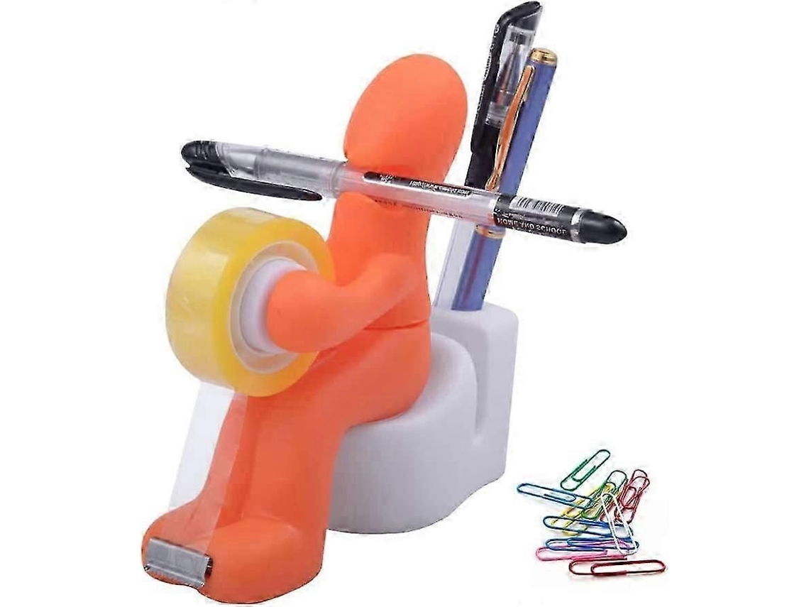 Dispensador De Fita Adesiva Butt Station Para Escritório, Com Rolo De Fita E Clipes De Papel Para Armazenamento, Ideal Para Escritório, Casa Ou E