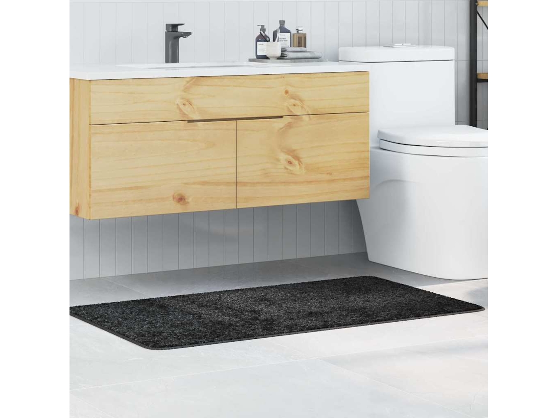 Vidaxl Tapete De Banho Antiderrapante Cinza Escuro 70 X 120 Cm Pp