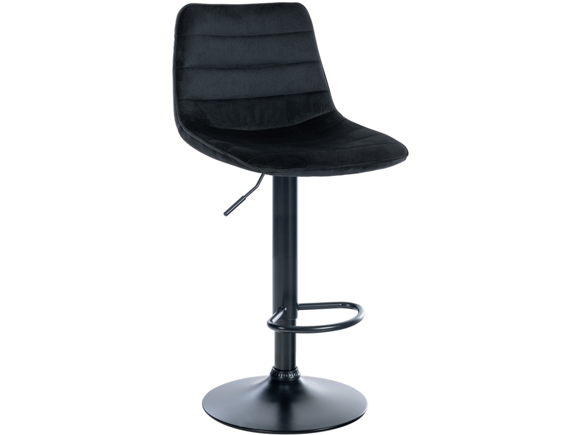 Banco de bar Lex velvet preto/preto CLP
