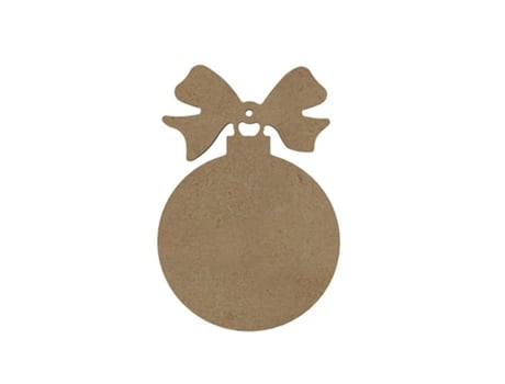 Bola de natal com nó em madeira MDF para decorar 16 x 11 cm Gomille