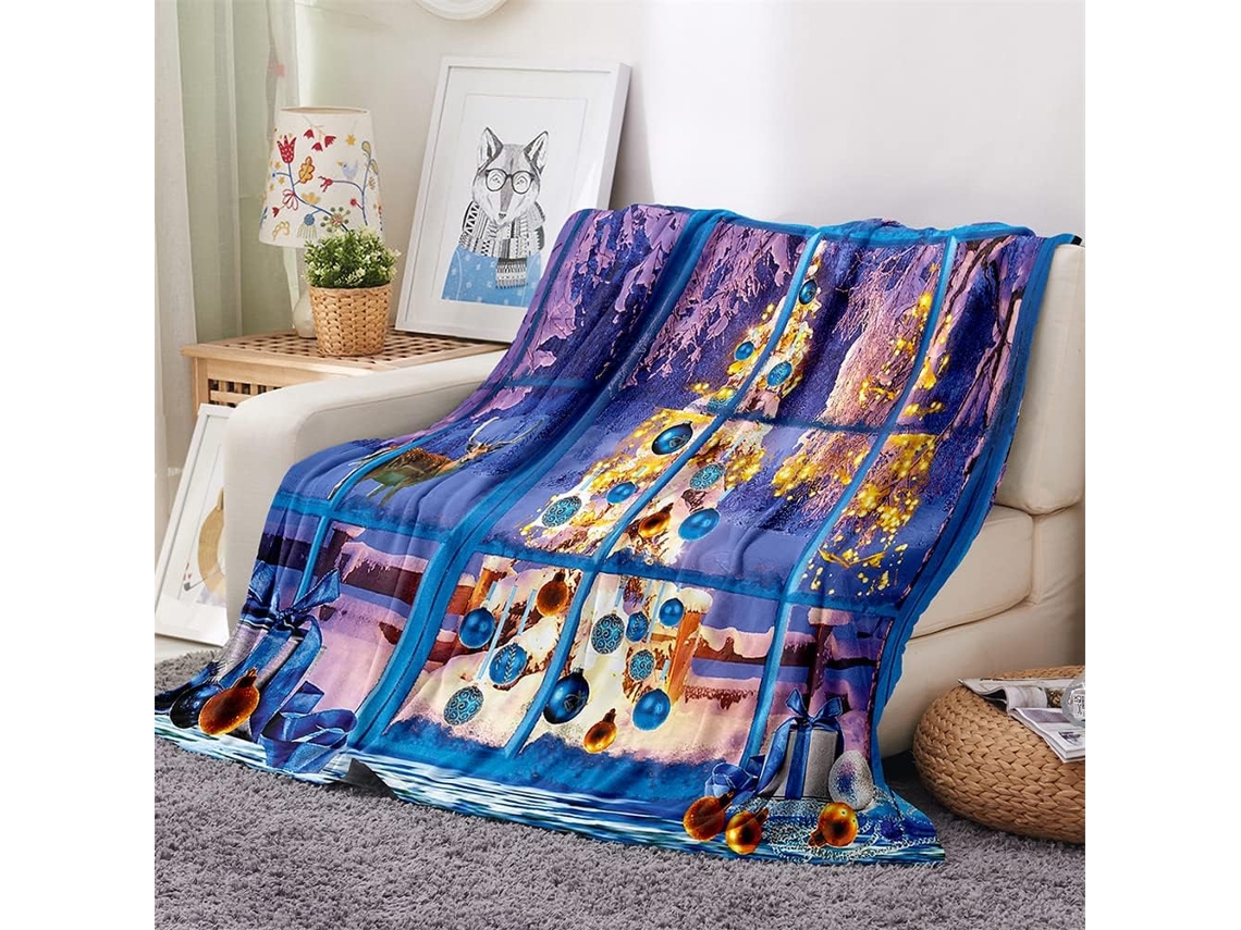 Manta de Flanela Fansu com Estampa 3d Quente e Macia Microfibra para o Inverno Ideal Cama Ou Sofá Adequada Adu
