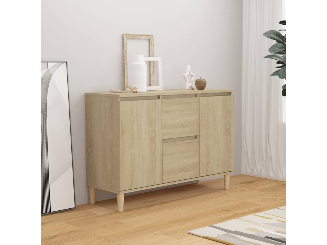 Aparador 101x35x70 Cm Derivados De Madeira Cor Carvalho Sonoma Dkd Home Decor