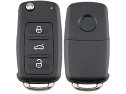 Carcaça Para Controle Remoto De Carro Com 3 Botões Golf Mk6, Polo, Fusca, Tiguan, Passat, Caddy, Eos E Scirocco