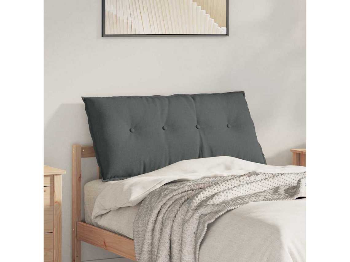 Vidaxl Travesseiro Para Costas Cinza Escuro 100 X 19 X 50 Cm Tecido