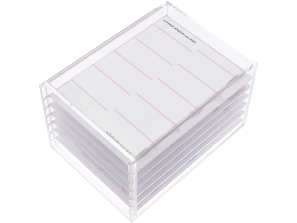 Caixa De Armazenamento De Acrílico Transparente De 6 Camadas Para Unhas Postiças.