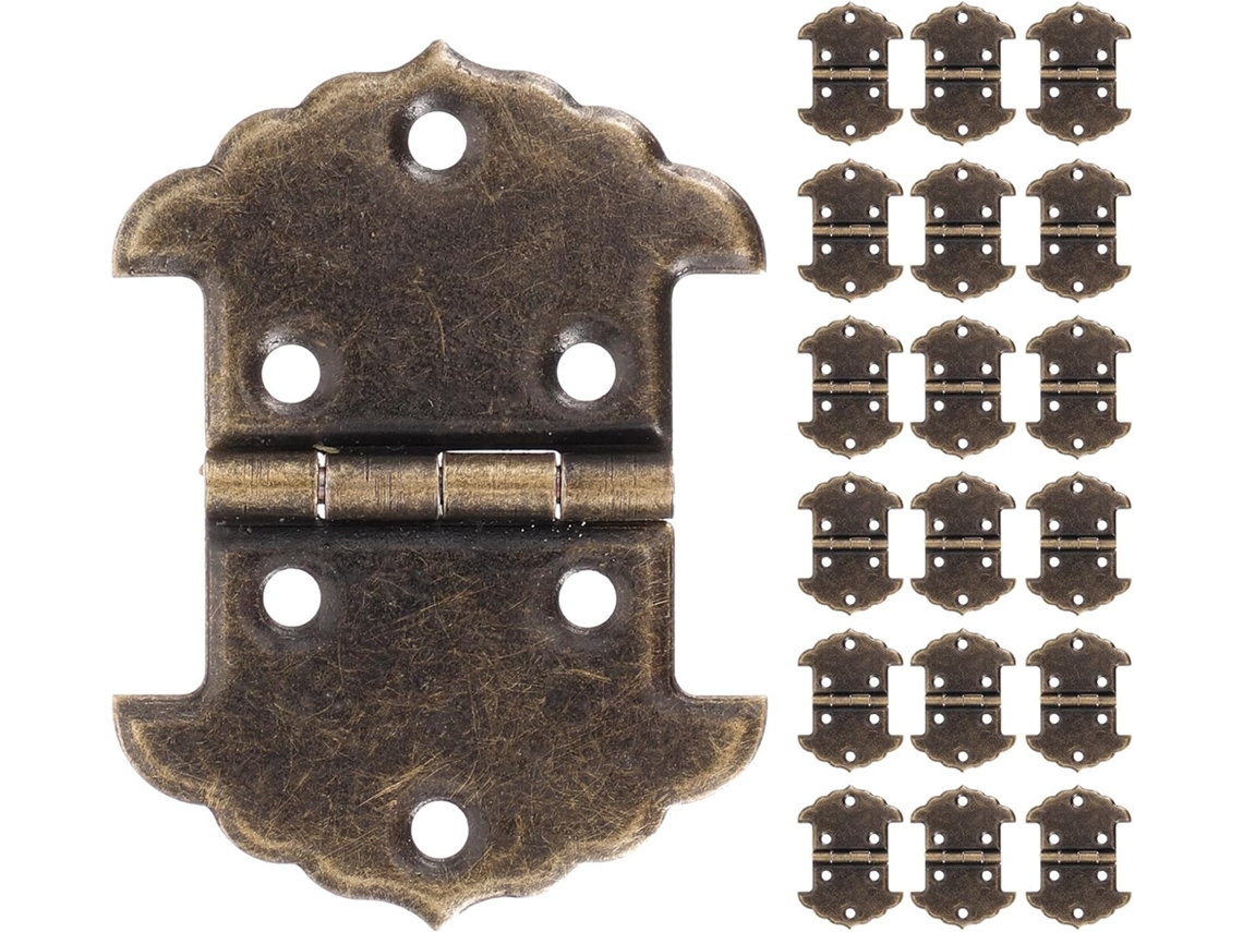 Artibetter Conjunto De 20 Dobradiças Pequenas Vintage Antigas Para Armário Caixa Madeira Com Design Retrô Entalhado