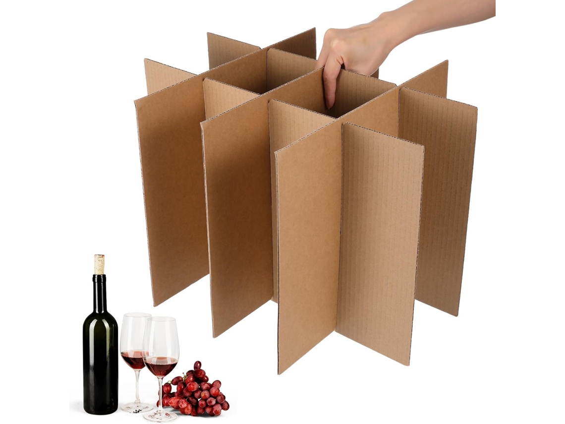 Conjunto de 2 Stobaza Divisórias Papelão Ondulado para Embalagens Vidros e Caixas, Proteção Fácil Montagem, Id