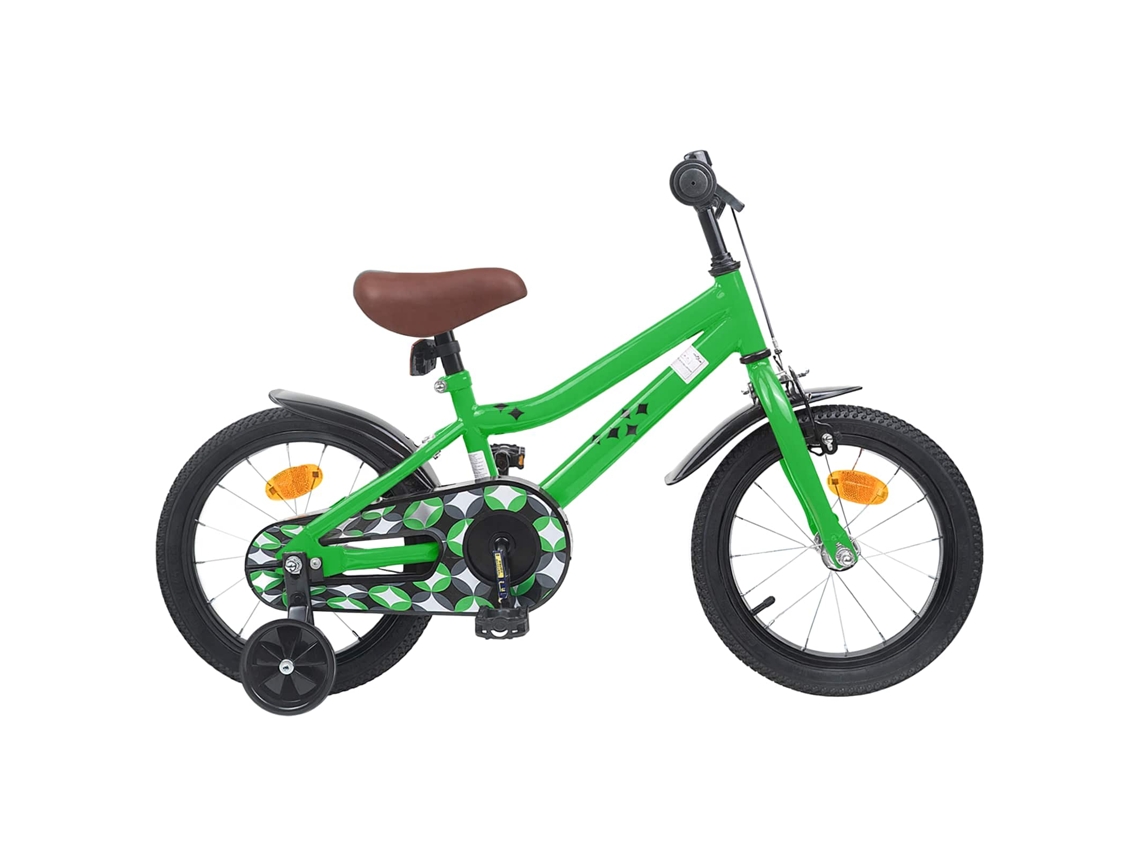 Vidaxl Bicicleta Infantil 12 Polegadas Para 2-4 Anos Verde