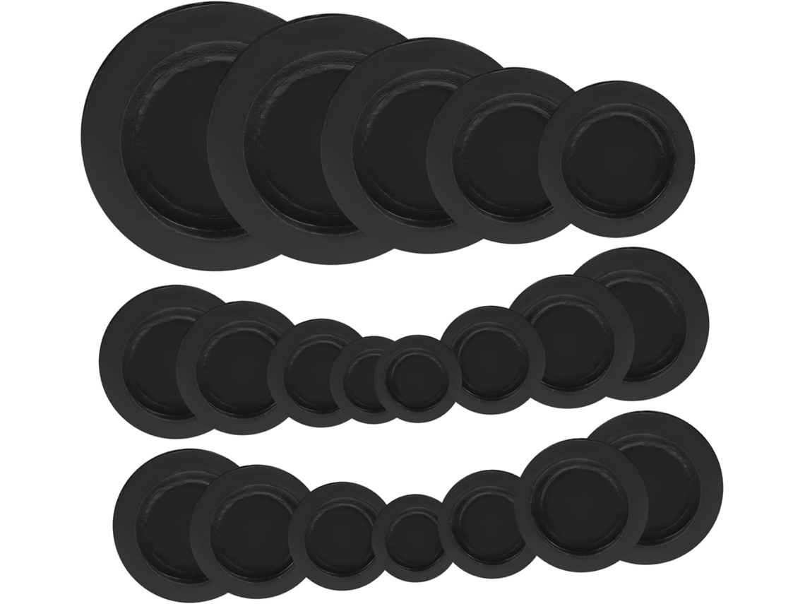 Luxshiny 20-tampas De Borracha Pretas Redondas Para Cofrinhos, Reutilizáveis E Confiáveis, Leves E Com Toque Suave Para