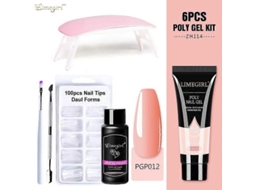 Kit de Unhas Gel Poly com Lâmpada Uv 6w, Rápido Ferramentas para Manicure GOKOCO