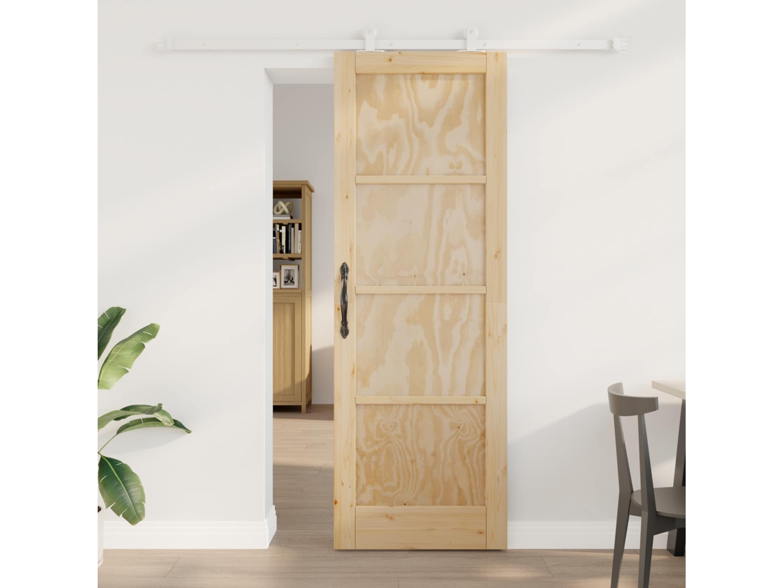 Vidaxl Porta Deslizante Natural E Branco 73,5 X 211 Cm